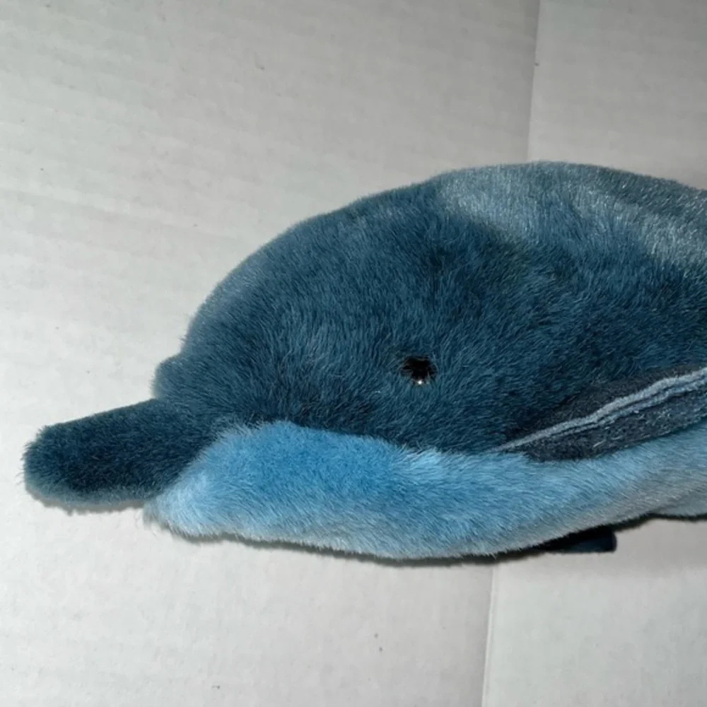 Gund 1986 Vintage‎ Blue Bottle Nosed Dolphin Stuffed Plush Stuffed Animal